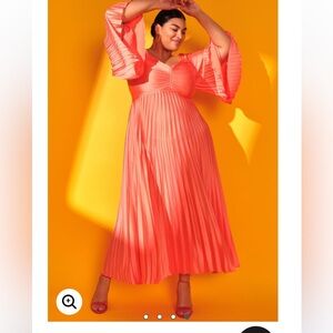 NWT Eloquii Pleated Satin Maxi Dress